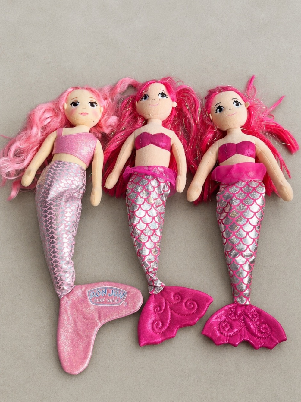 Source Unknown Pink Mermaid Plush Doll Trio - Hot Pink & Light Pink